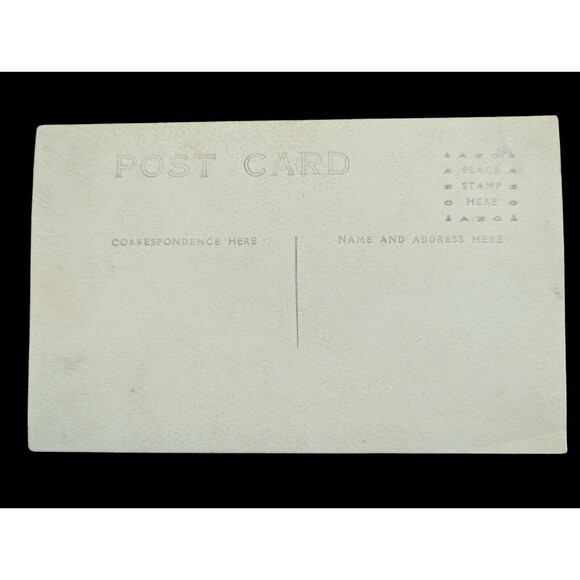 Man Glasses Suit Portrait RPPC Postcard AZO 4 Arrows Up Unposted White Border - Picture 4 of 6